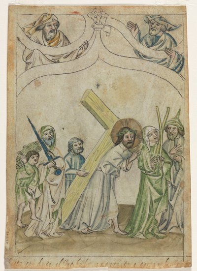 Christ Crowned with Thorns (recto) Christ Carrying the Cross (verso), c. 1410 by Unbekannt