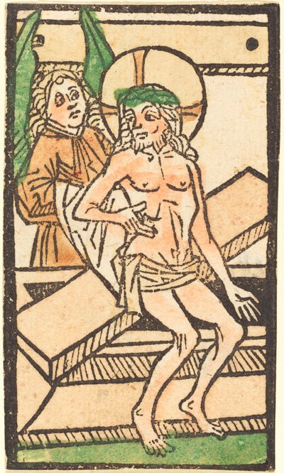 Christ Sitting on His Tomb with One Angel, c. 1470-1480 by Unbekannt