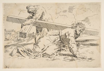 Christ Bearing the Cross on His Back, copy after Cantarini by Unbekannt
