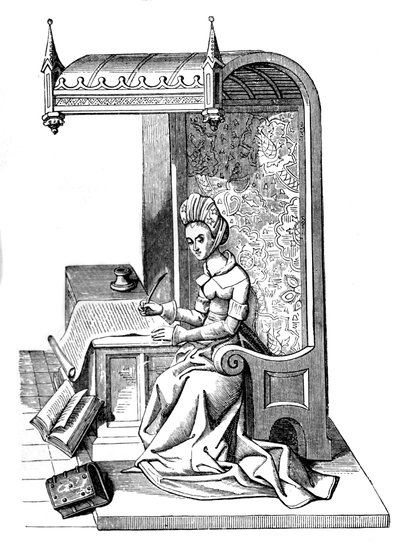 Christine de Pizan, medieval writer, rhetorician and critic by Unbekannt