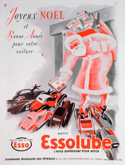 Christmas advert for Essolube motor oil by Unbekannt