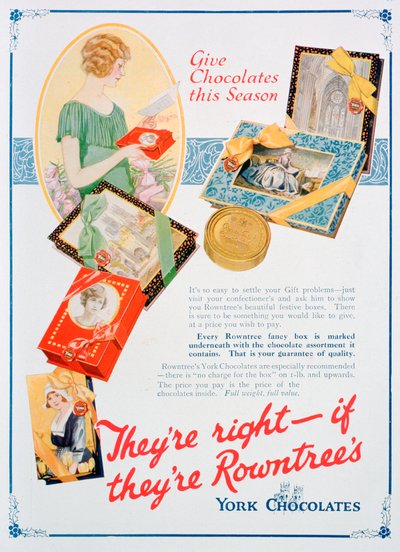 Christmas advert for Rowntrees York Chocolates by Unbekannt