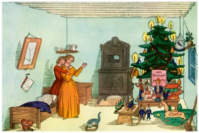 Christmas scene from King Nutcracker by Heinrich Hoffmann, 1853 by Unbekannt
