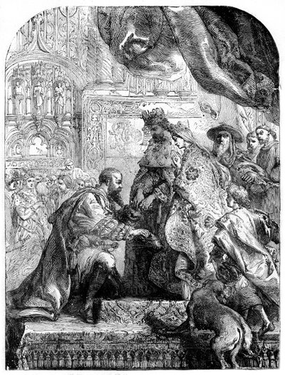 Christopher Columbus Being Received by Ferdinand and Isabella at Barcelona by Unbekannt