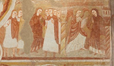 Church (Église Saint-Martin), Interior, Wall Paintings, West Wall of the Nave (detail) by Unbekannt