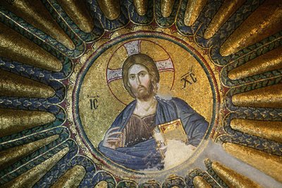 Church of St. Saviour of Chora: Roof Mosaic of Christ the Pantocrator, Istanbul, Turkey by Unbekannt
