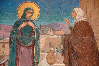 Church of the Saviour on Spilled Blood or Church of Resurrection, The Visitation: Mary visits her relative Elizabeth, Saint-Petersburg, Russia by Unbekannt