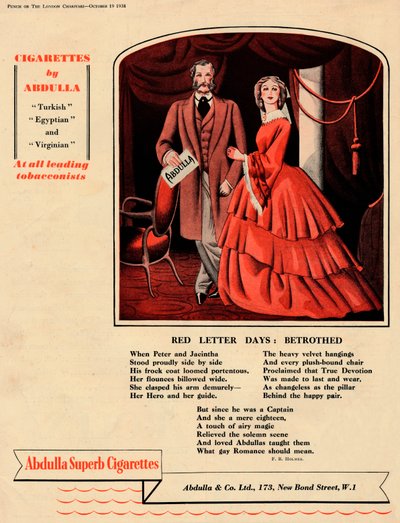 Cigarettes by Abdulla - Red Letter Days: Betrothed by Unbekannt