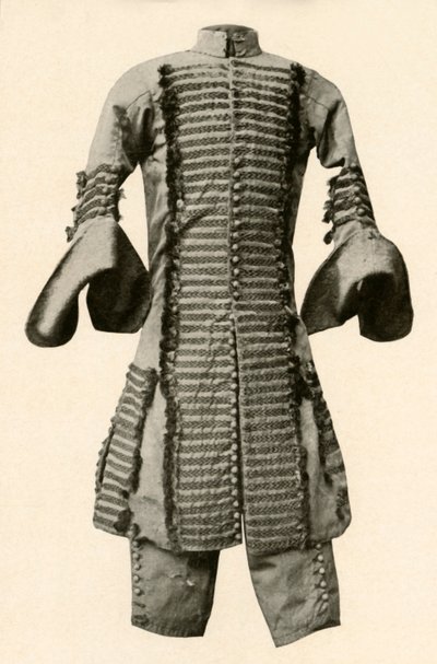 Coat and breeches of silk trimmed with fancy braid, c1680, 1937 by Unbekannt