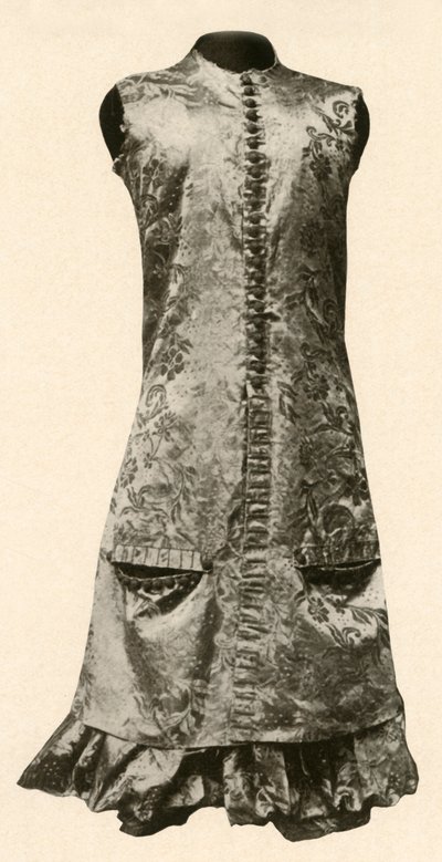 Coat and Full Breeches of Dark Red Flowered Silk by Unbekannt
