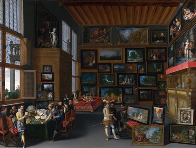Cognoscenti in a Room Hung with Pictures by Unbekannt