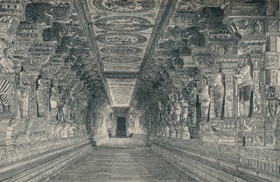Colonnade in the Interior of the Hindu Temple on the Island of Rameswaram, Southern India, c. 1903 by Unbekannt