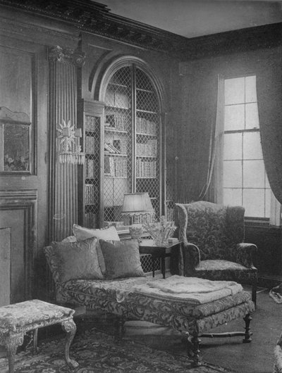 Comfortable Corner in the Library Showing Bookcase, House of Miss Anne Morgan, New York City, 1924 by Unbekannt