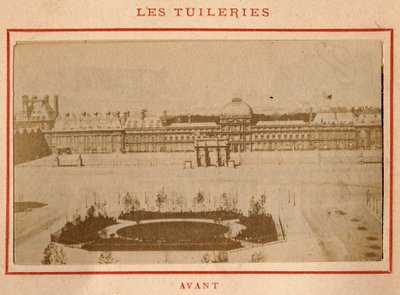 Commune of Paris (1871): view of the Palais des Tuileries in Paris before the fire of May 1871 by Unbekannt