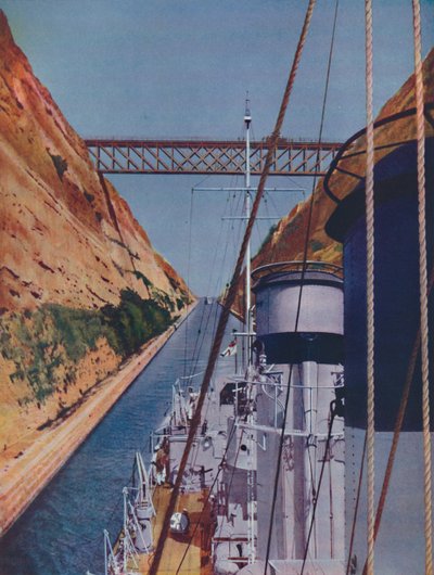 Completed in 1893, the Corinth Canal, 1937 by Unbekannt