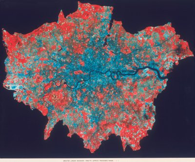 Composite Landsat false colour image of Greater London, 1979 by Unbekannt
