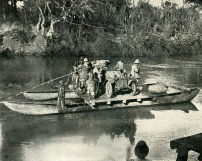 Conveying Motor Transport across the Mbaka River, German East Africa, 1919 by Unbekannt