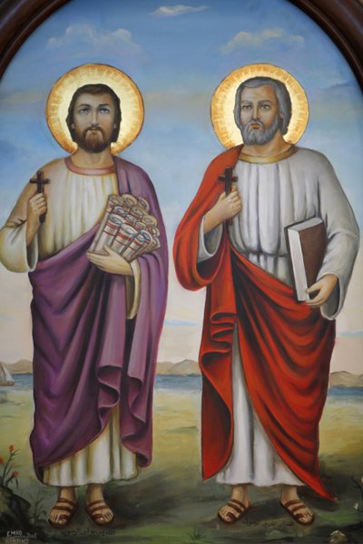Coptic icon: saints, Cairo, Egypt by Unbekannt