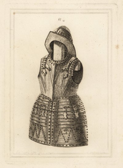 Corcelet or suit of bright arquebus armour and morion headpiece from the Tower of London by Unbekannt