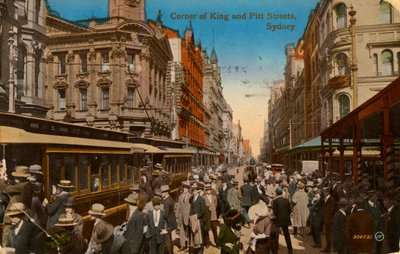Corner of King and Pitt Streets, Sydney, New South Wales, Australia, c1917 by Unbekannt
