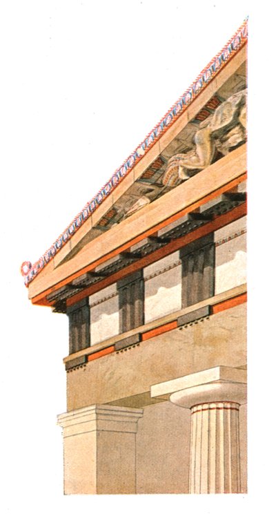 Corner of the Pediment of the Old Temple of Athena on the Acropolis at Athens, Greece by Unbekannt