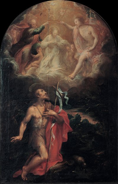 Coronation of the Virgin with Saint John the Baptist by Unbekannt