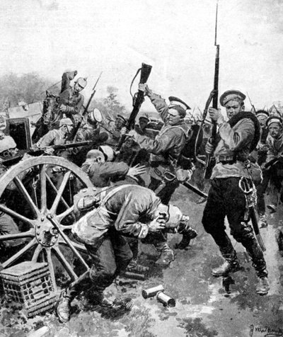 Cossack attack on German troops, East Prussia, First World War by Unbekannt