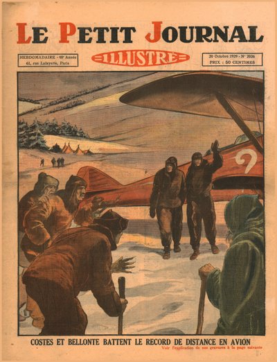 Costes and Bellonte Beat the Flying Distance Record, 1929 by Unbekannt