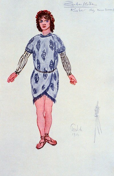 Costume design for one of the Three Youths or Genii by Unbekannt