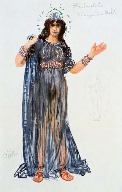 Costume design for the Queen of the Night by Unbekannt