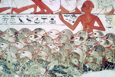 Counting the Geese: Fragment of Wall Painting from the Tomb of Nebamun, Thebes, Egypt, c. 1350 BC by Unbekannt