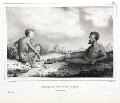 Couple of Aborigines from Tasmania (Australia) by Unbekannt