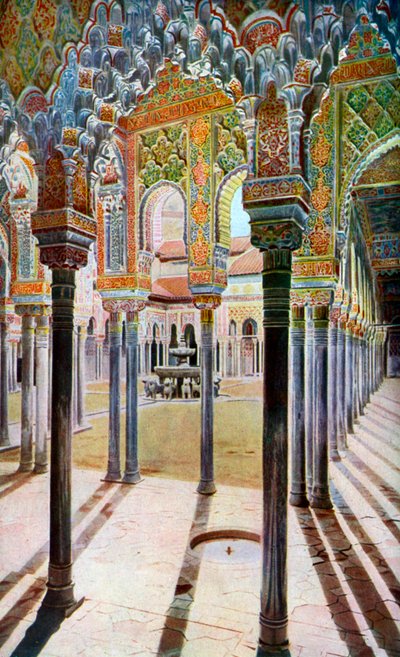 Court of the Lions, the Alhambra, Granada, Andalusia, Spain, c1924 by Unbekannt