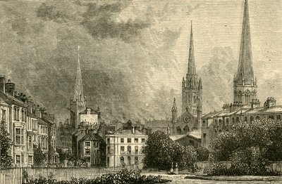 Coventry - The Spires of Trinity, St. Michaels, and Christ Church, 1898 by Unbekannt
