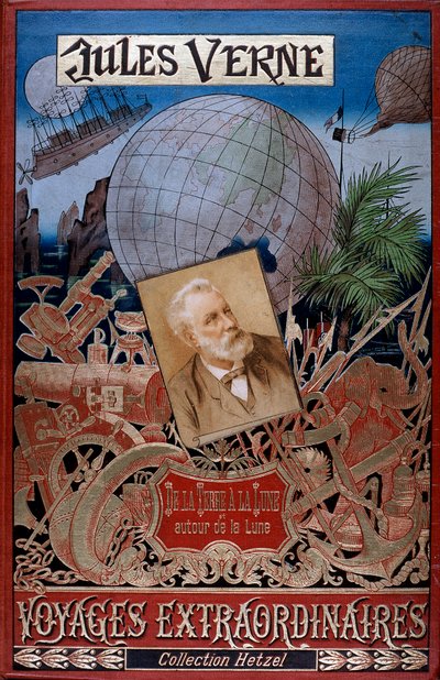 Cover of De la Terre à la Lune and Autour de la Lune, by Jules Verne, c1896 by Unbekannt