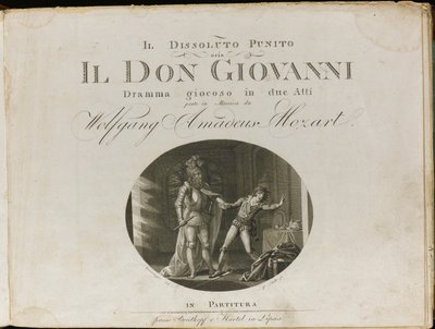 Cover of the score of the opera Don Giovanni by Wolfgang Amadeus Mozart by Unbekannt