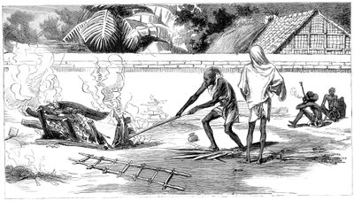 Cremation in Calcutta, India, 1882 by Unbekannt