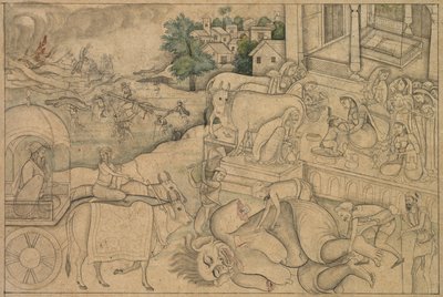 Cremation of the Demoness Putana, from a Krishna-Lila by Unbekannt