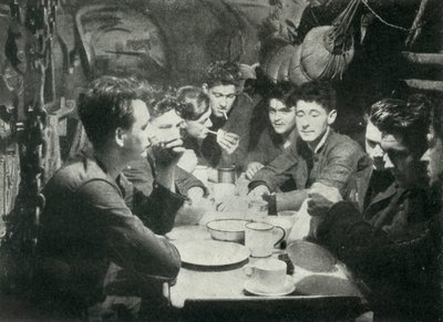 Crew of a British submarine in the mess room, World War II, 1945 by Unbekannt