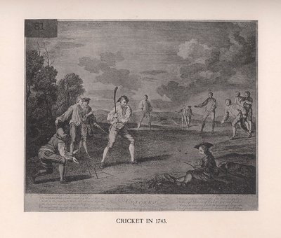 Cricket in 1743, 1912 by Unbekannt