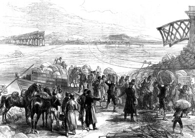 Crossing the Ebro at Castijon, War in Spain by Unbekannt