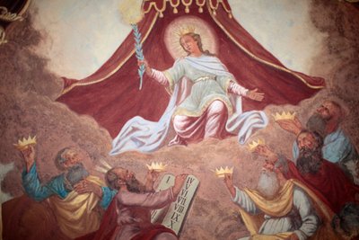 Crowned Mary Fresco in Loreto Church, Prague, Czech Republic by Unbekannt