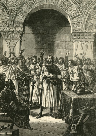 Crusaders Proclaiming Godfrey of Bouillon King of Jerusalem, 1890 by Unbekannt