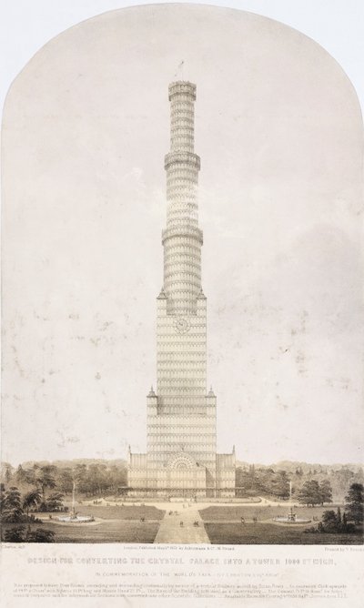 Design for Converting the Crystal Palace into a Tower 1000 Feet High by Unbekannt