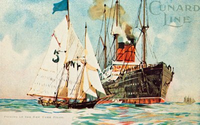 Cunard Line - Picking Up the New York Pilot by Unbekannt