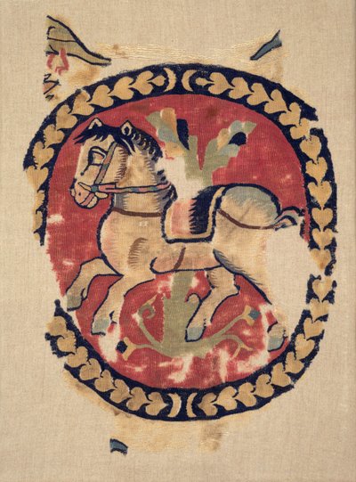 Curtain Fragment with Galloping Horse by Unbekannt