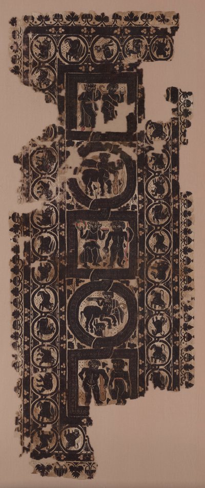 Curtain Panel with Scenes of Merrymaking, 500s by Unbekannt