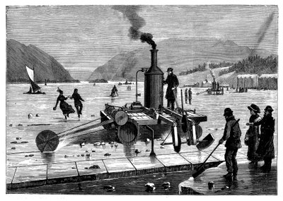 Cutting Ice on the St Lawrence River, Canada, Using a Steam-Powered Saw, 1894 by Unbekannt