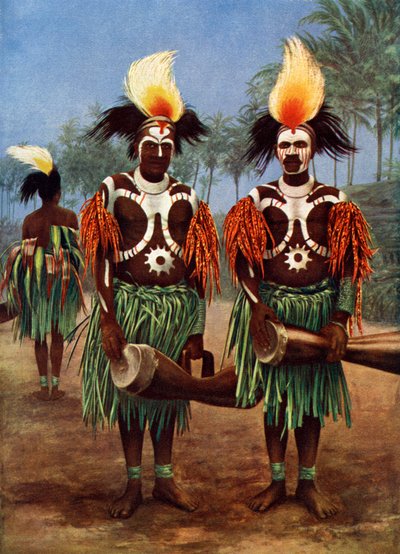 Dancers of the Fly River Region, Papua New Guinea by Unbekannt