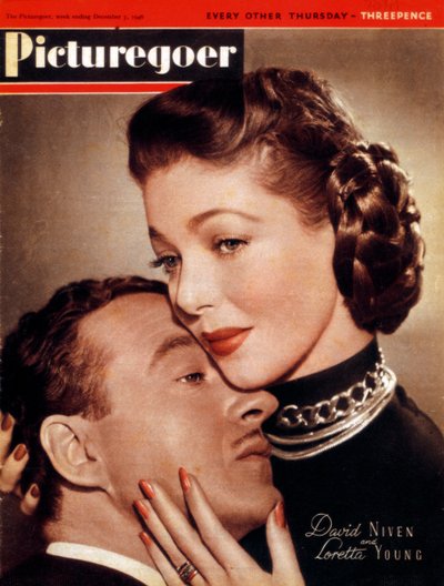 David Niven and Loretta Young, actors, 1946 by Unbekannt